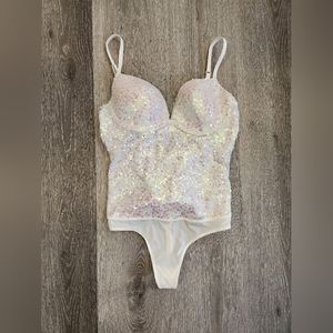 White Sequined Bodysuit